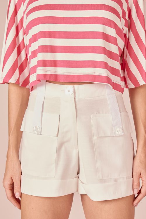 SHORT DET GORGURAO -OFF WHITE