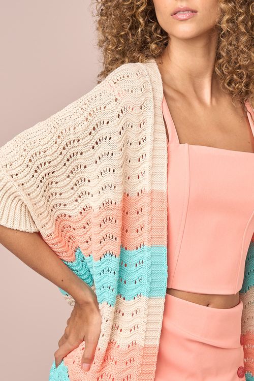 KIMONO ONDAS TRICOT - OFF WHITE