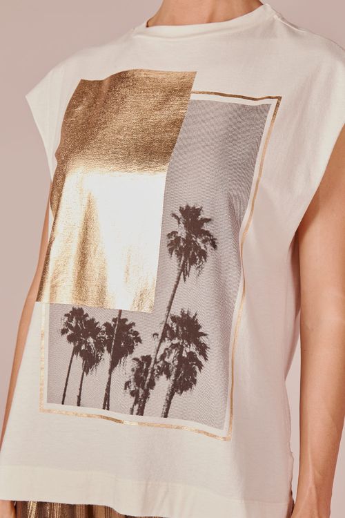 BLUSA SILK FOIL MIAMI - OFF WHITE