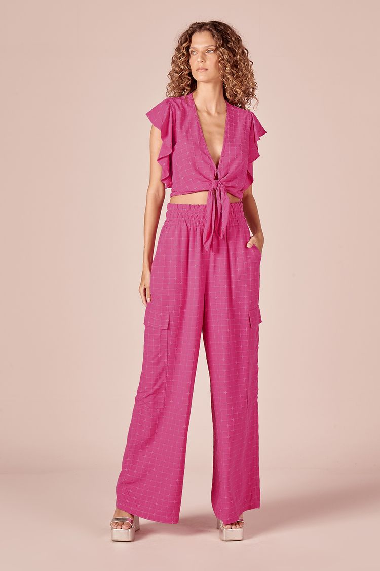 BLUSA DE AMARRAR - ROSA PP - ROSA - 223512