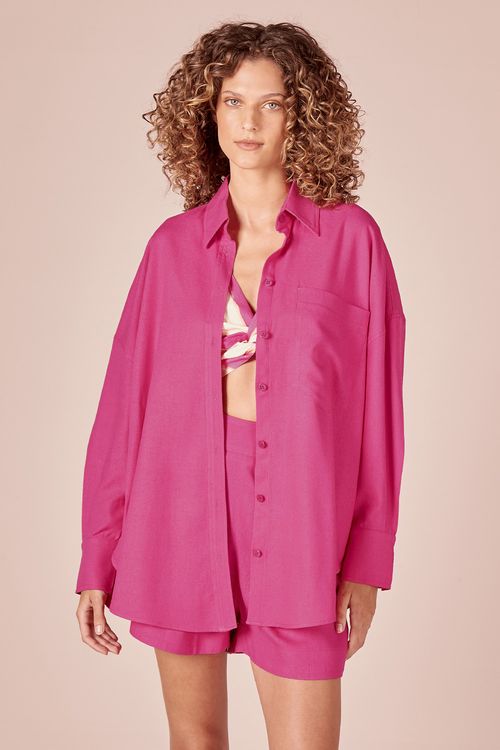 CAMISAO LINHO BASIC -ROSA