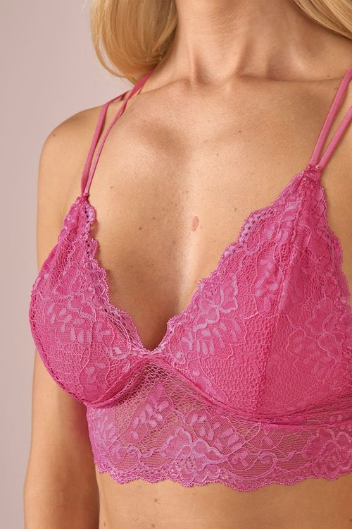 TOP RENDA MULTI TIRAS - ROSA