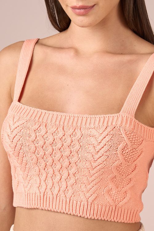 CROPPED TRICOT PONTO TRANCADO - SUMMER