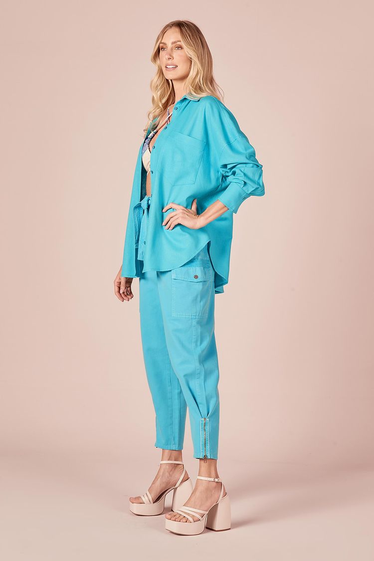 CAMISAO LINHO BASIC -BEACH P - BEACH - 226556