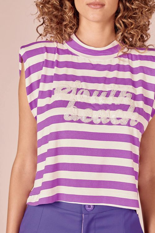 BLUSA OMBREIRAS BORDADO - VIOLETA