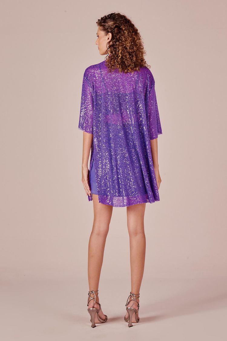 CAMISA PAETE MANGA CURTA - VIOLETA PP - VIOLETA - 227792