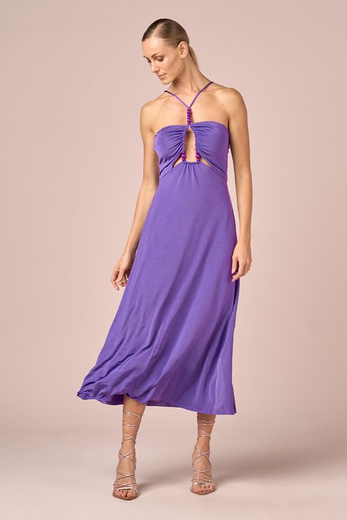 VESTIDO JERSEY MIDI AMPLO-VIOLETA