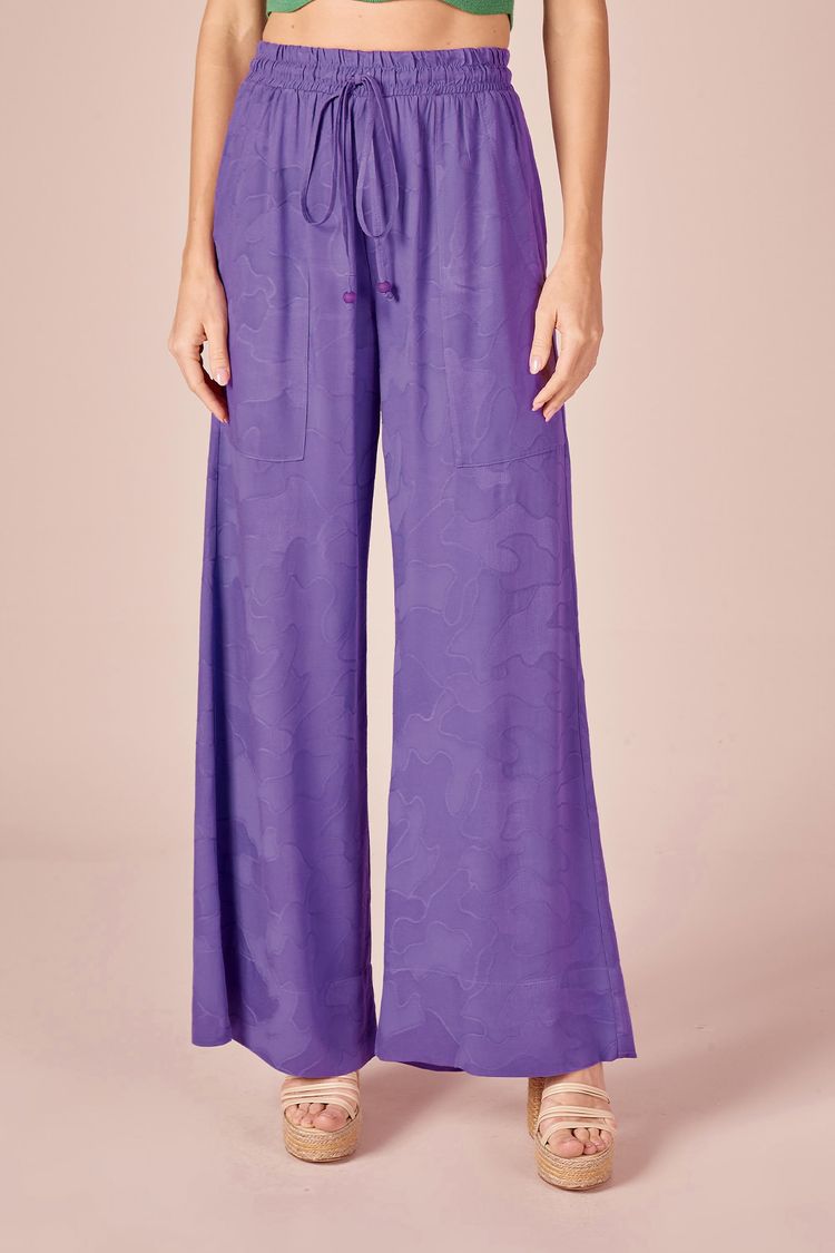CALCA RETA VISCOSE DESENHOS - VIOLETA PP - VIOLETA - 228144
