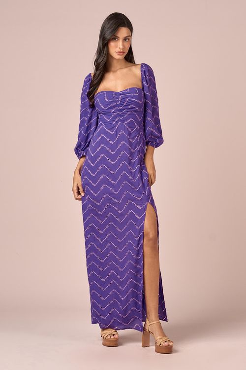 VESTIDO LONGO LAISE ZIG ZAG-VIOLETA