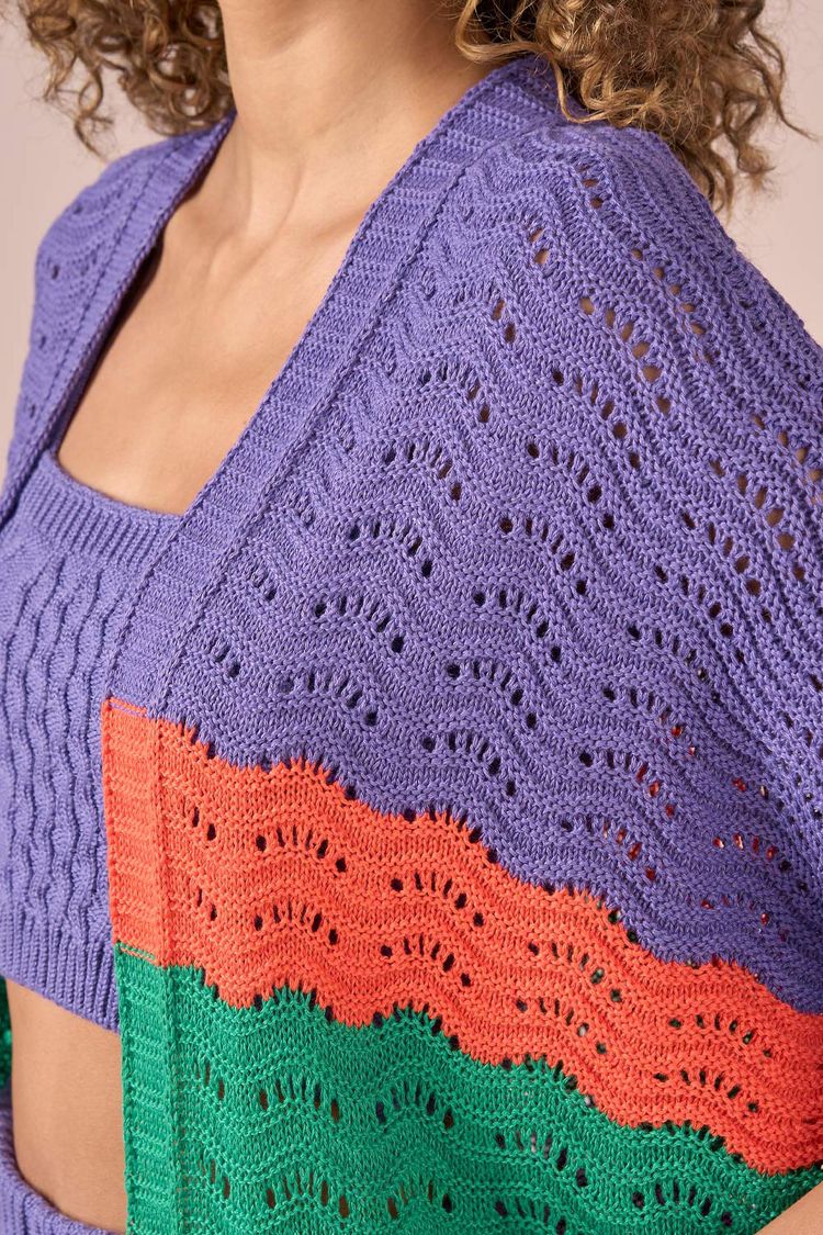 KIMONO ONDAS TRICOT - VIOLETA P - VIOLETA - 228395