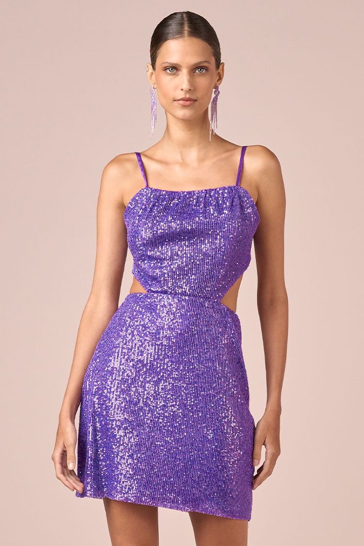 VESTIDO CURTO PAETE-VIOLETA PP - VIOLETA - 228614