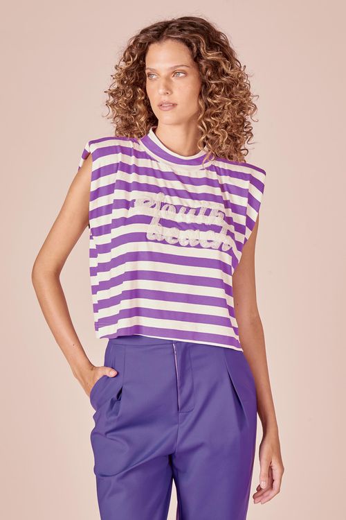 BLUSA OMBREIRAS BORDADO - VIOLETA