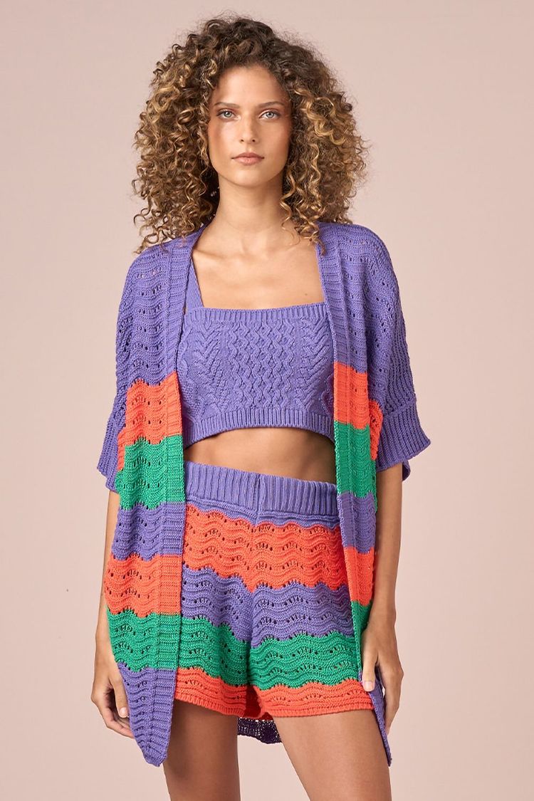 KIMONO ONDAS TRICOT - VIOLETA P - VIOLETA - 228938