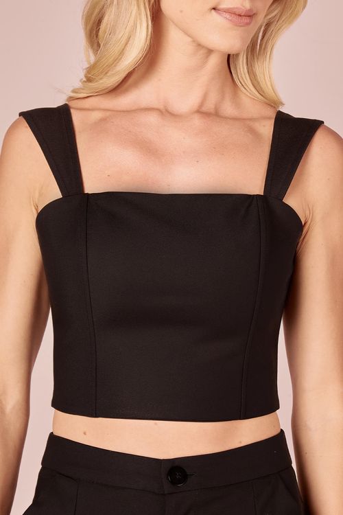 CROPPED LONGO - PRETO