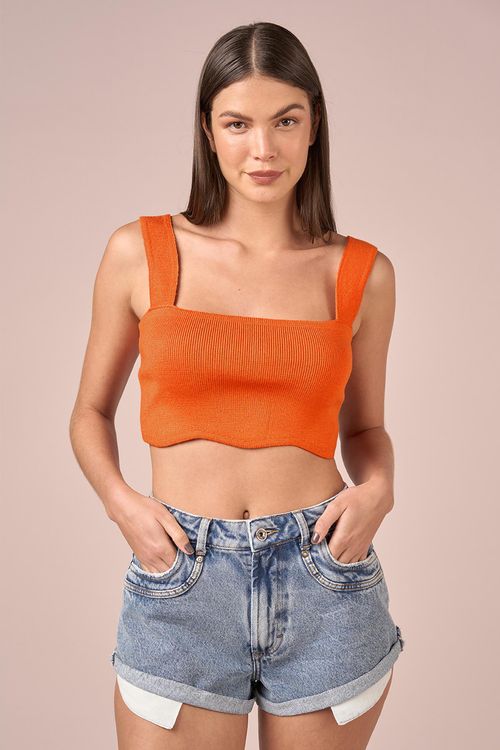 CROPPED DECOTE ONDULADOS TRICOT - PAPAIA