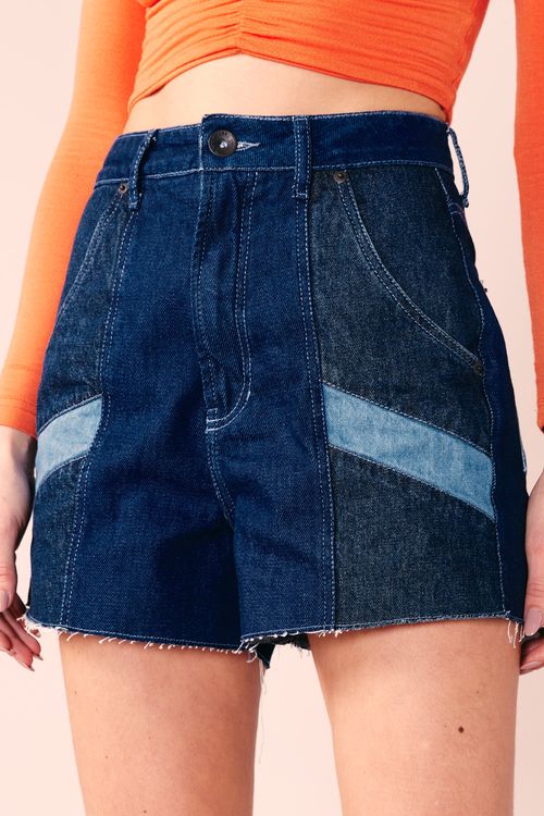 SHORT MIX JEANS -JEANS ESCURO