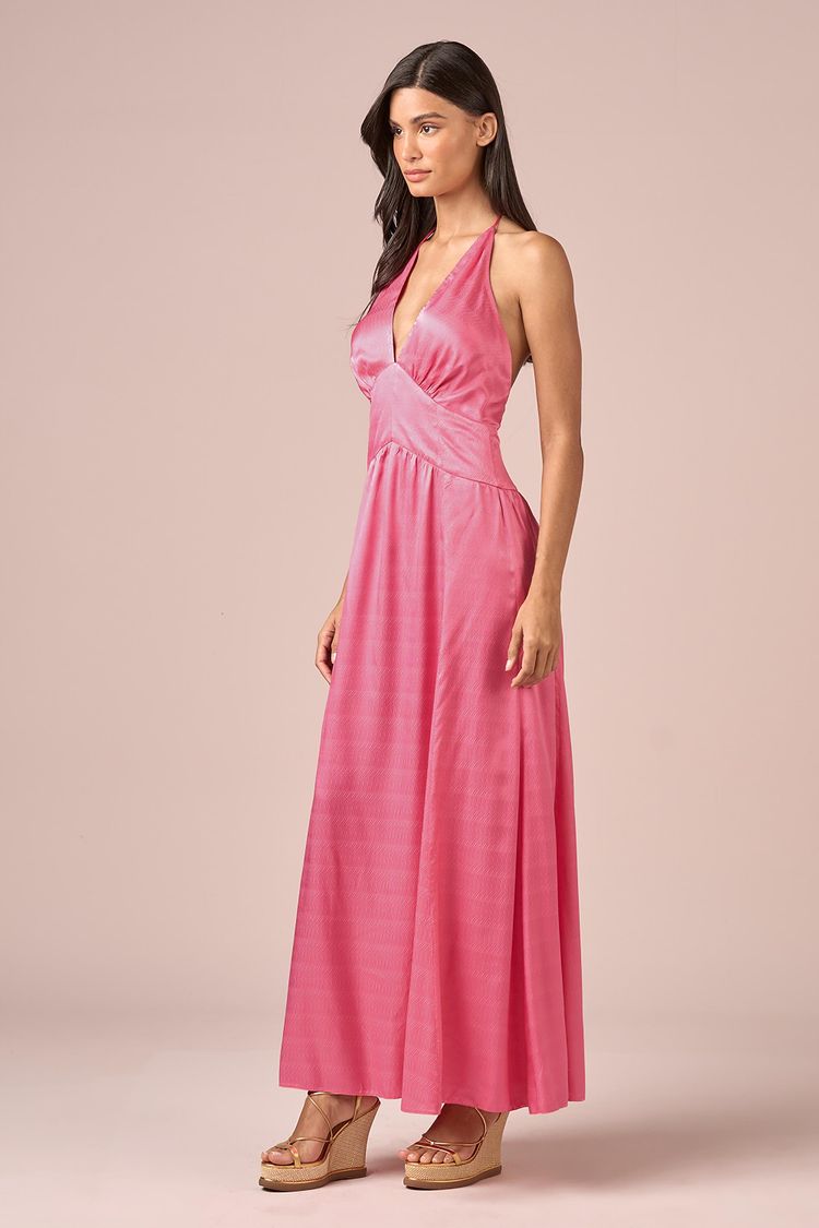 VESTIDO LONGO FRENTE UNICA-CARMIM P - CARMIM - 232093