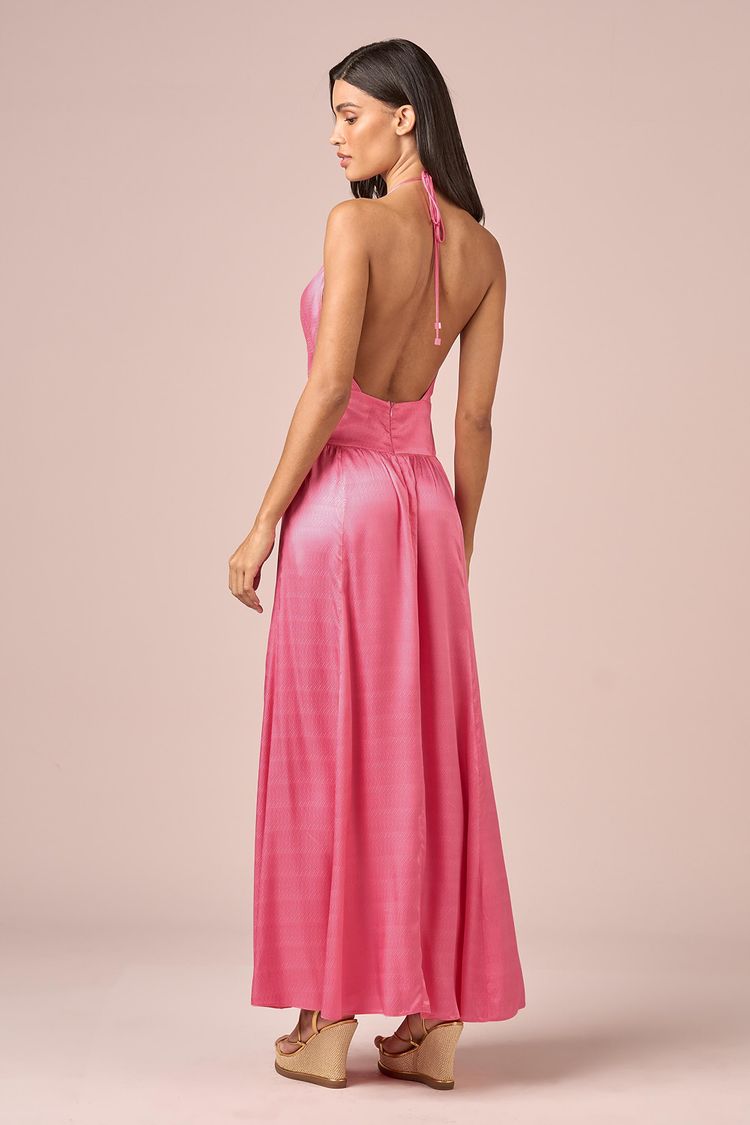 VESTIDO LONGO FRENTE UNICA-CARMIM P - CARMIM - 232094
