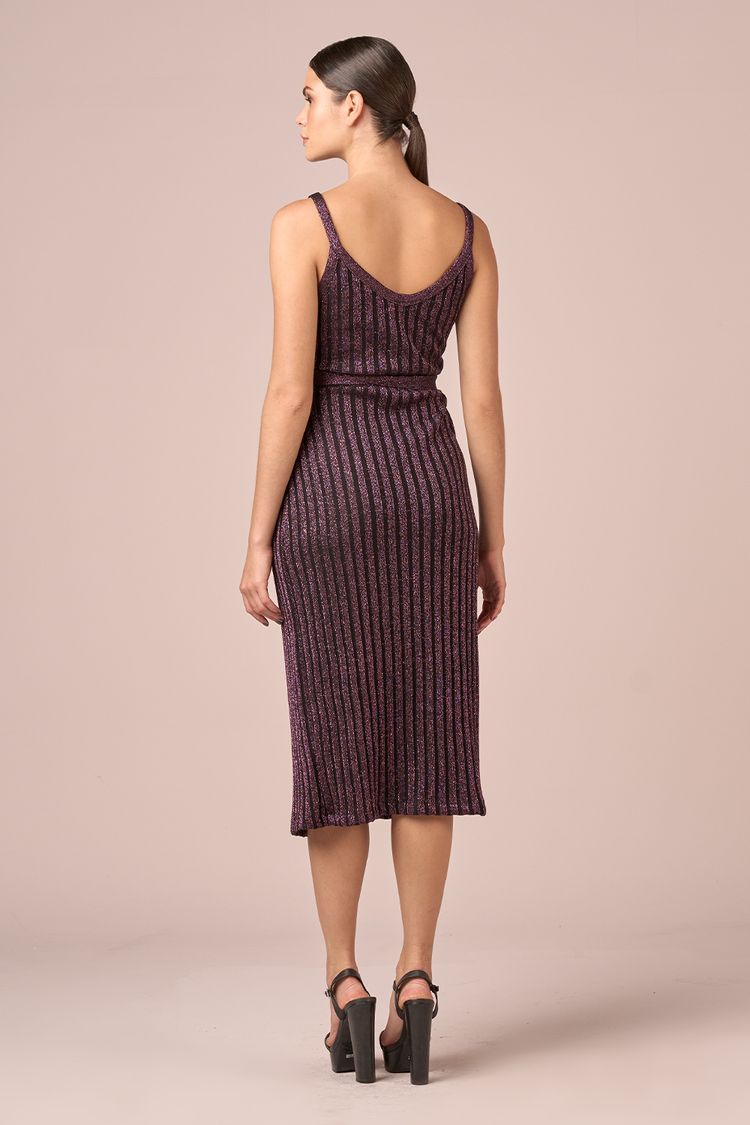 VESTIDO TRANSPASSADO TRICOT - PRETO/ROSA P - PRETO/ROSA - 232194