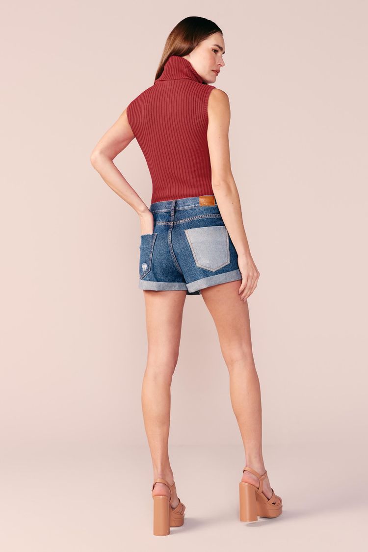SHORT JEANS BOLSO BICOLOR -JEANS 36 - JEANS - 232471