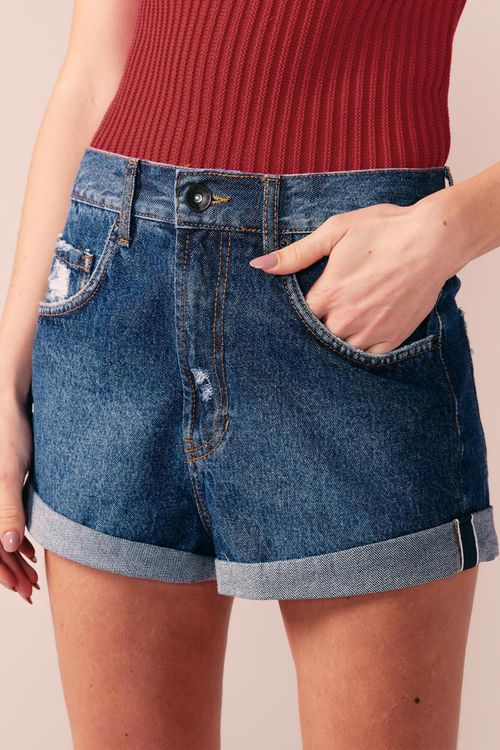 SHORT JEANS BOLSO BICOLOR -JEANS