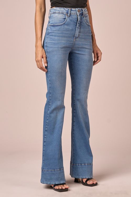 CALCA JEANS BARRA LARGA -JEANS