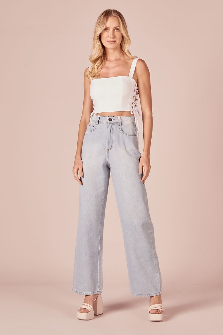 CALCA JEANS BASICA - JEANS CLARO 36 - JEANS CLARO - 232574