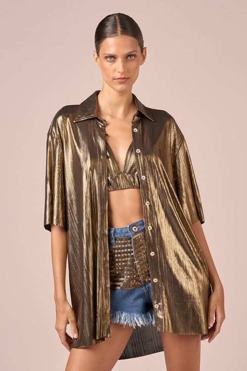 CAMISA OVERSIZED NIGHT - OURO