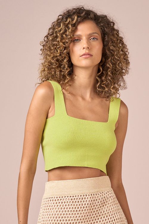 TOP CROPPED QUADRADO TRICOT - ACIDO