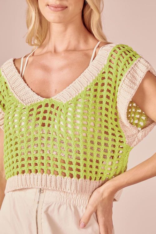 CROPPED BICOLOR TRICOT - ACIDO / OFF