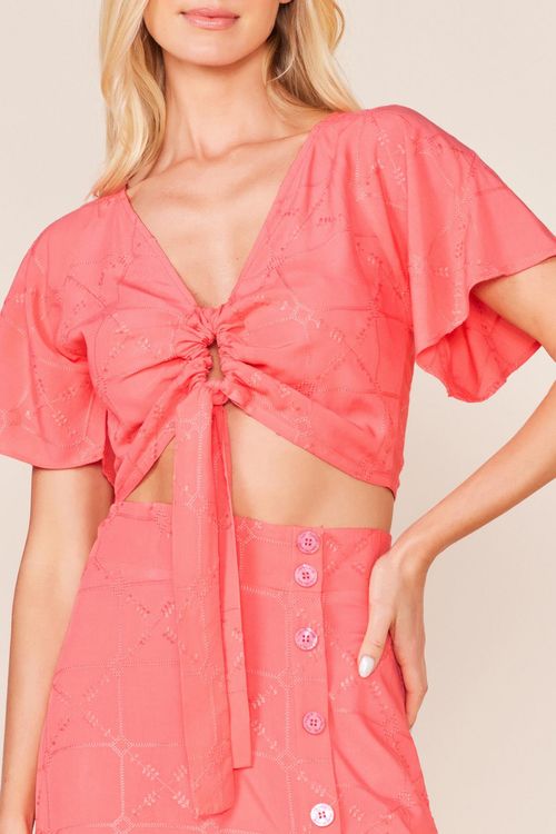 BLUSA C/ TUNEL FRENTE - FLAMINGO