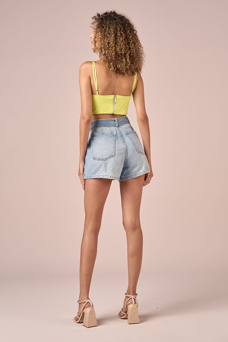 SHORT JEANS BOTOES E FAIXA - JEANS 36 - JEANS - 235601