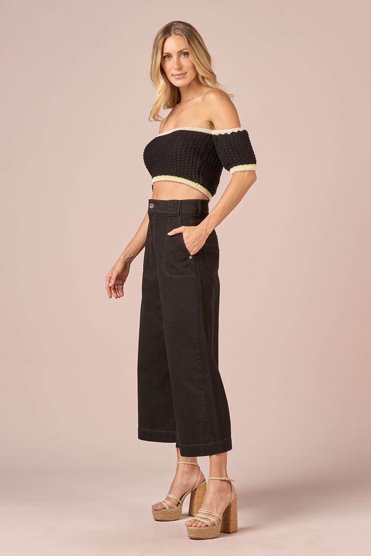 CALCA SARJA PANTACOURT -PRETO 36 - PRETO - 235624