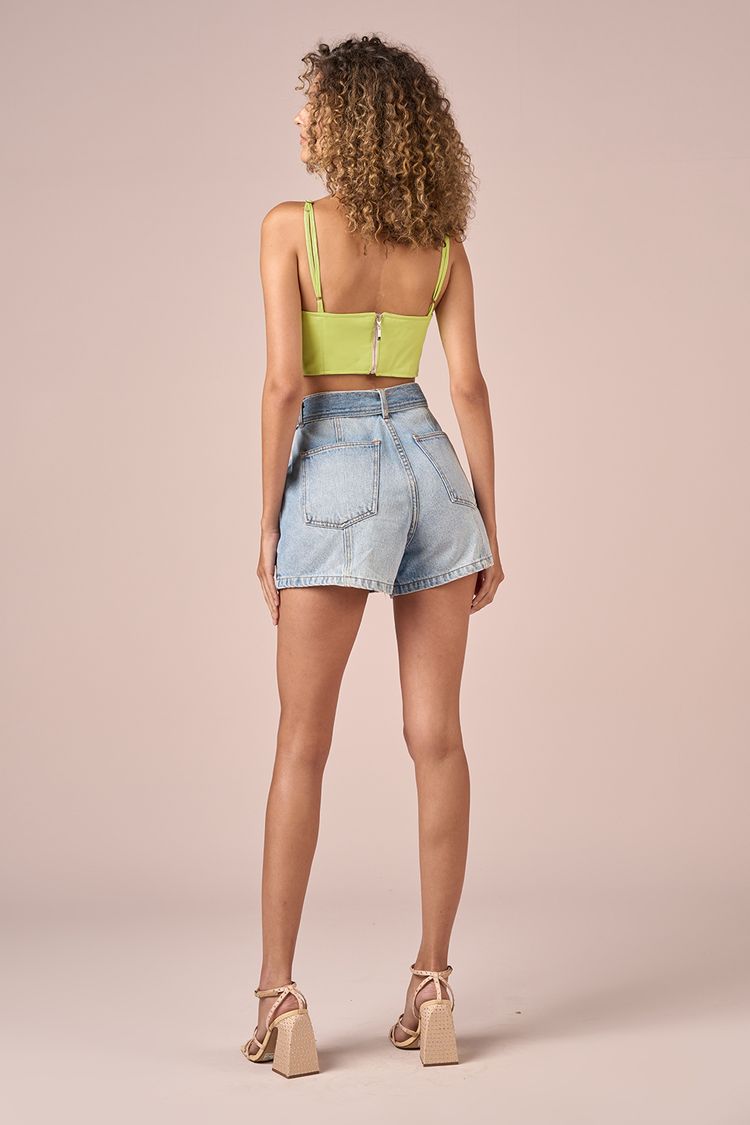SHORT JEANS BOTOES E FAIXA - JEANS 36 - JEANS - 235817