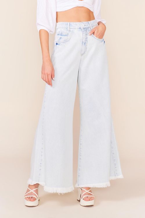 CALCA WIDE LEG JEANS -JEANS CLARO