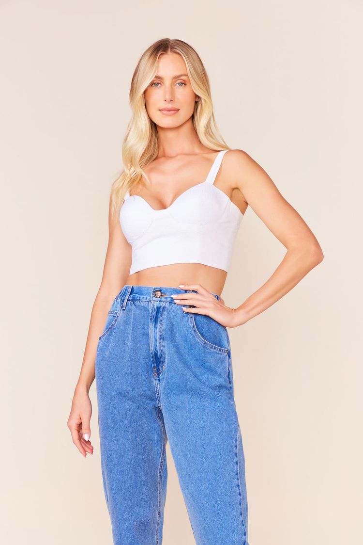 CALCA JEANS MOM C/ ELASTICO - JEANS 42 - JEANS - 236302