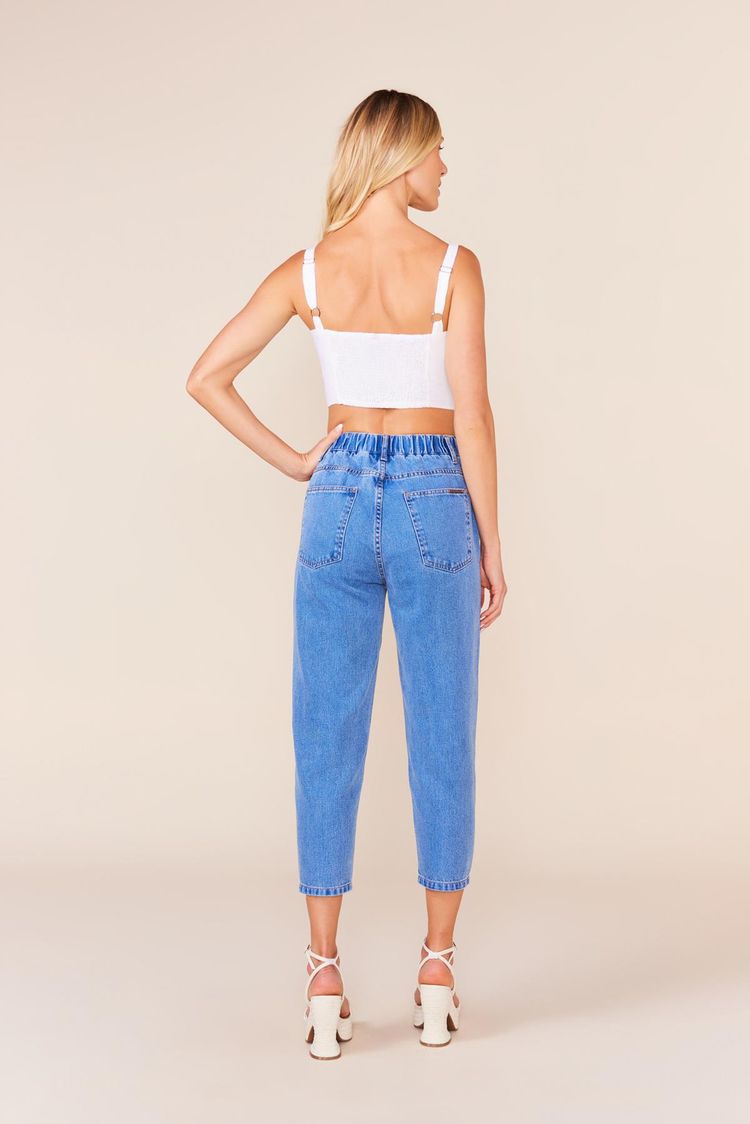 CALCA JEANS MOM C/ ELASTICO - JEANS 42 - JEANS - 236308