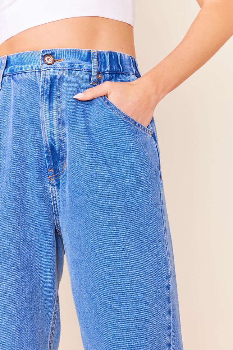 CALCA JEANS MOM C/ ELASTICO - JEANS 42 - JEANS - 236314
