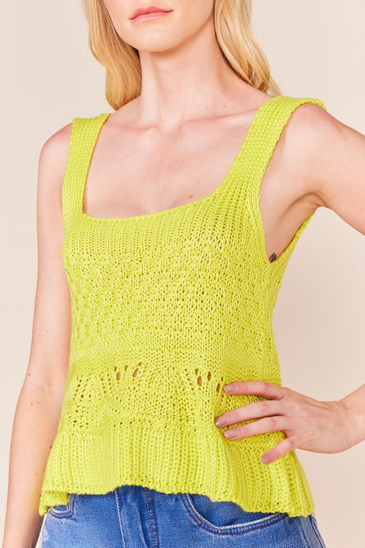 BLUSA PONTO LARGO TRICOT - LIMAO P - LIMAO - 237085