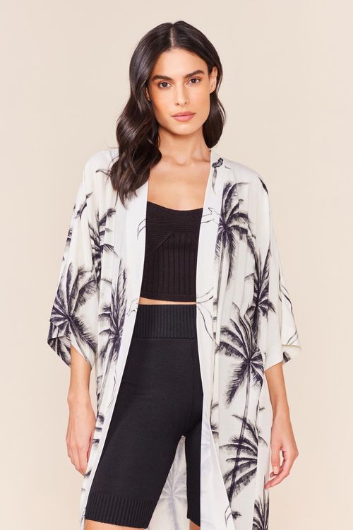 KIMONO ALONGADO ESTAMPADO - EST COCONUT