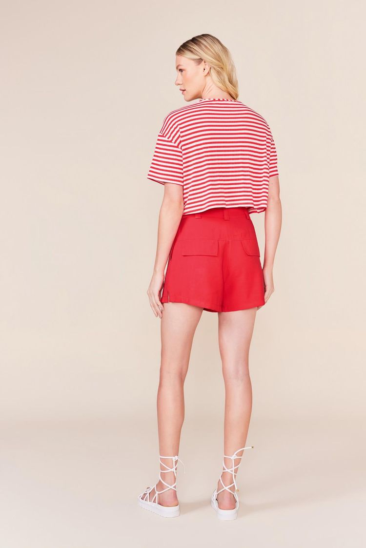 T-SHIRT NAVY BORDADO - VERMELHO PP - VERMELHO - 239007