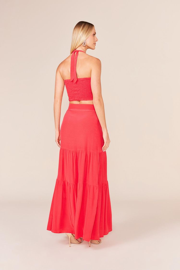 SAIA LONGA VISCOSE POAS SURTOM -VERMELHO M - VERMELHO - 239161