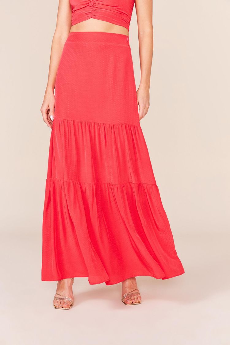 SAIA LONGA VISCOSE POAS SURTOM -VERMELHO M - VERMELHO - 239166