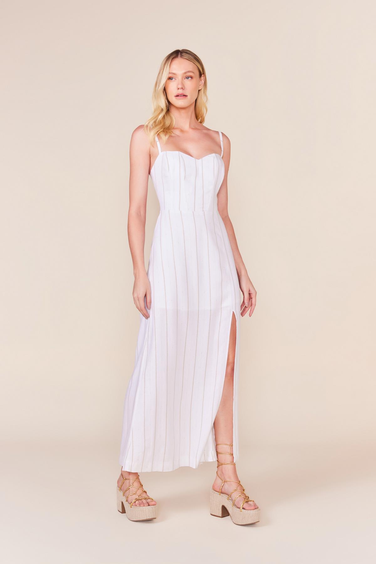 VESTIDO LONGO CORPETE-BRANCO P - BRANCO - 240217
