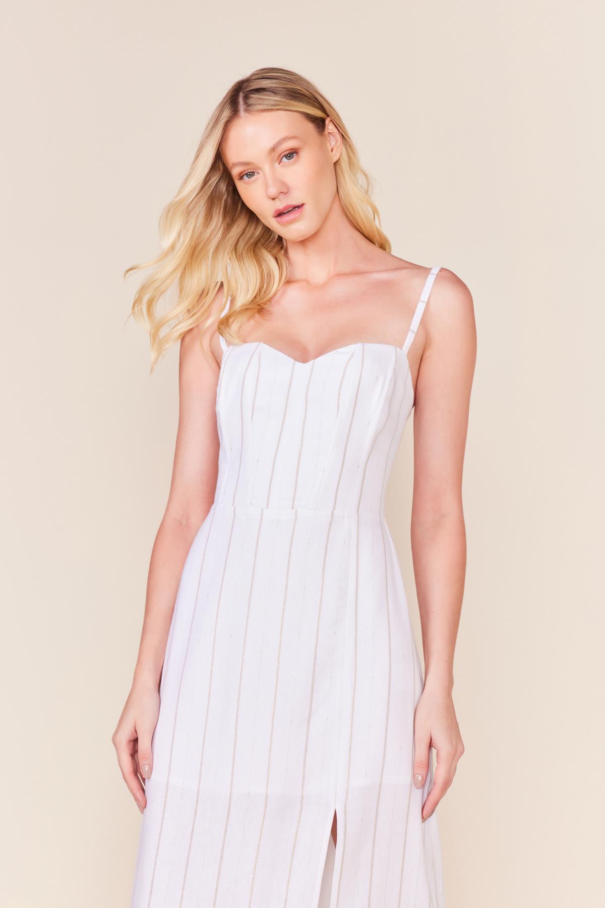 VESTIDO LONGO CORPETE-BRANCO P - BRANCO - 240222