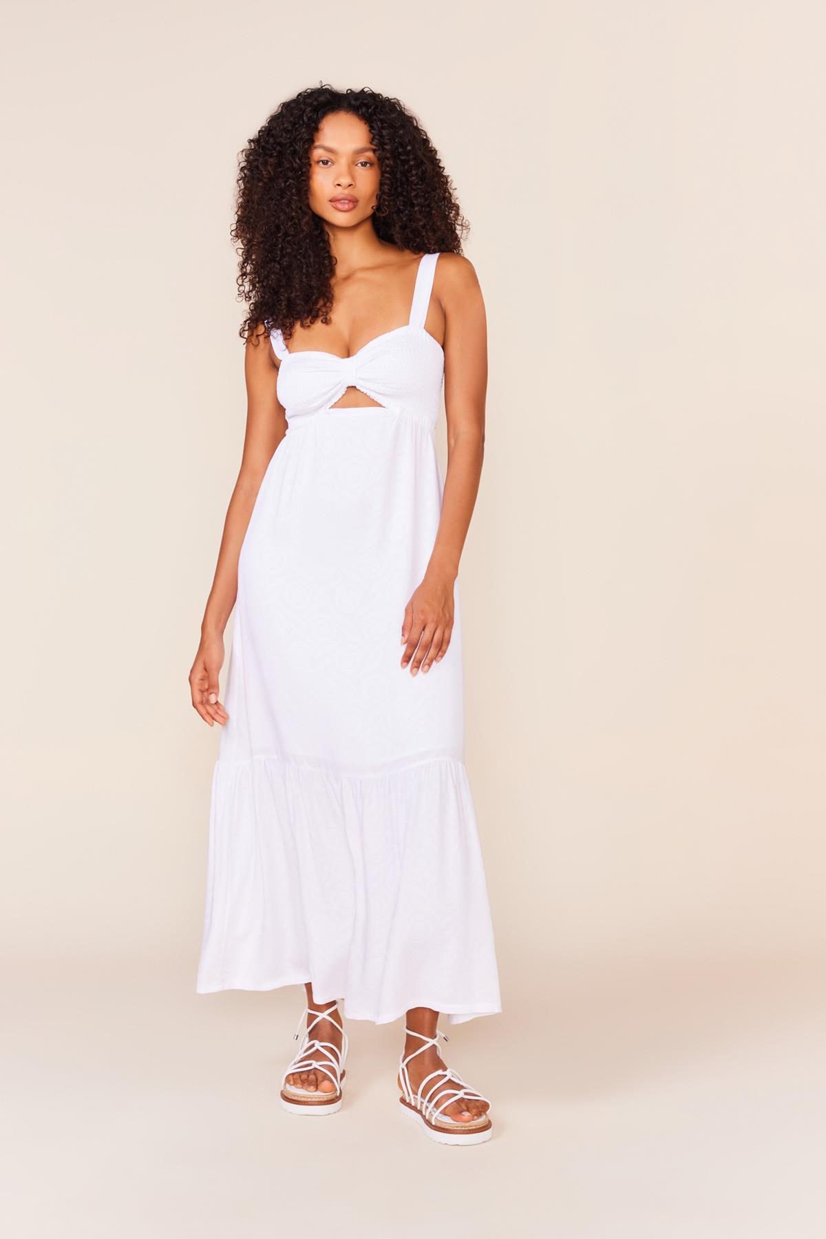 VESTIDO LONGO BUSTO LASTEX-BRANCO P - BRANCO - 240473
