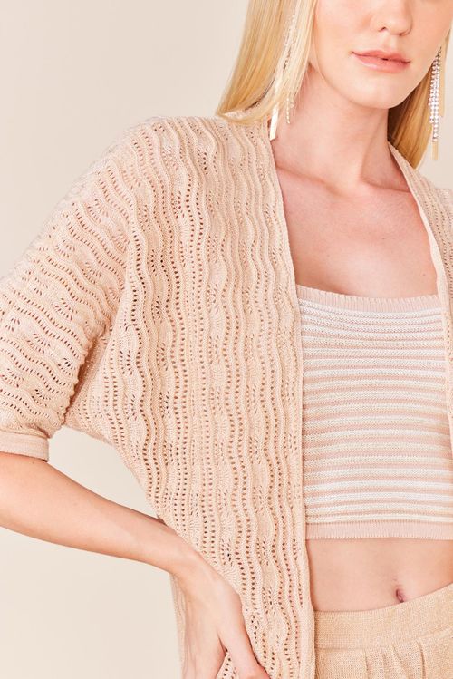 CARDIGAN LUREX TRICOT - DOURADO