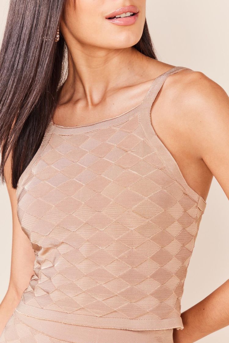 CROPPED PONTO RAYON TRICOT -DOURADO PP - DOURADO - 241767