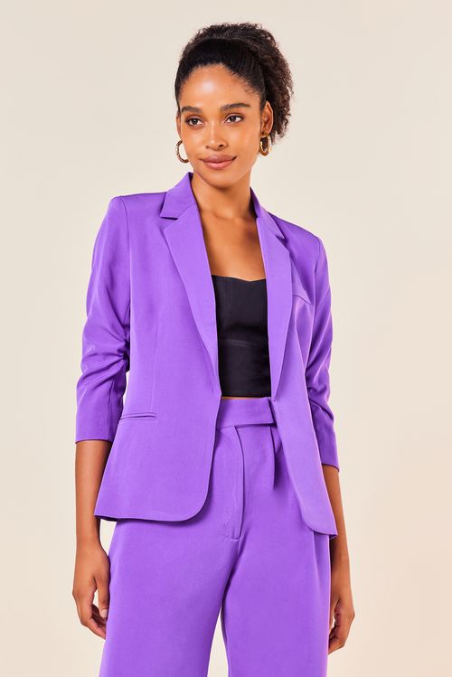 Blazer Básico com Manga 3/4 -ULTRA VIOLETA