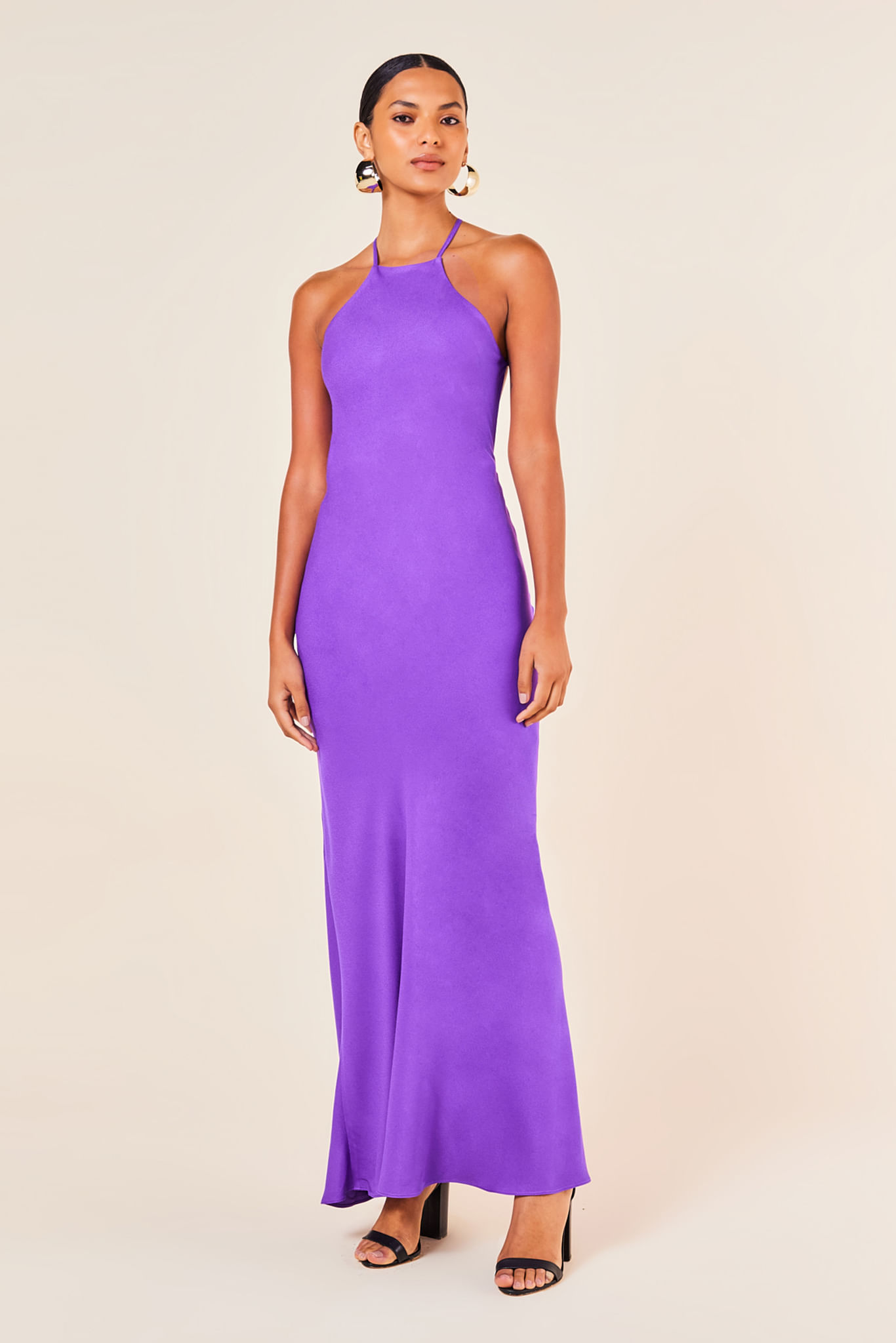 VESTIDO LONGO COM DECOTE NAS COSTAS -ULTRA VIOLETA G - ULTRA VIOLETA - 244224